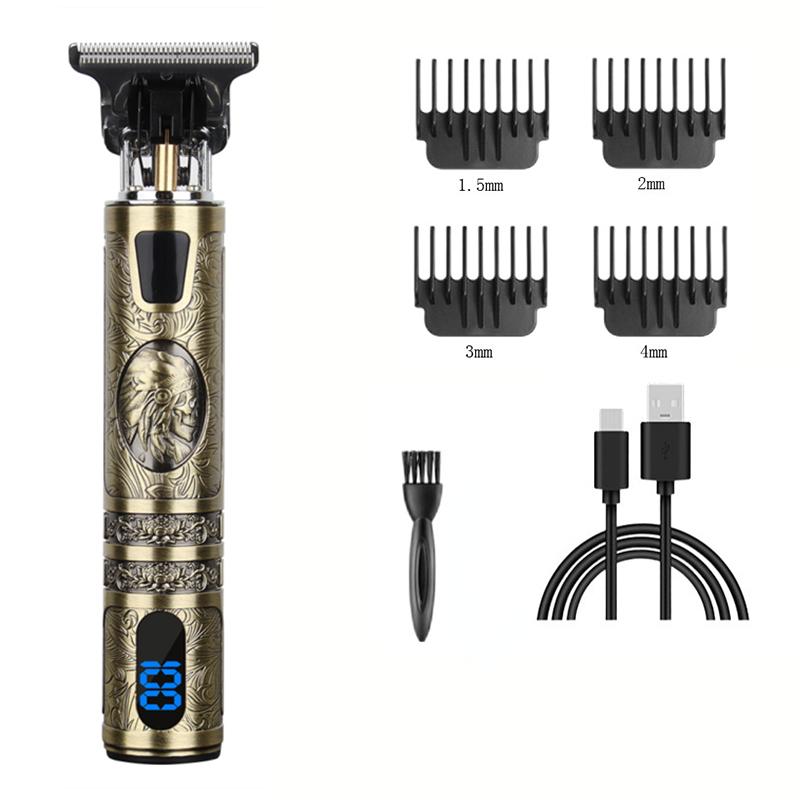 Vintage T9 USB Electric Hair Cutting Machine Rechargeable Hair Clipper Beard Trimmer For Men Barber Professional