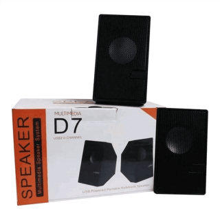 D7 Mini Multimedia Speaker Wired USB 2.0 Black